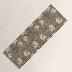 William Morris Vintage Pimpernel Aubergine Olive Yoga Mat Gallery Image 1