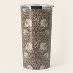 William Morris Vintage Pimpernel Aubergine Olive Travel Mug Gallery Image 1