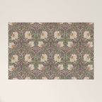 William Morris Vintage Pimpernel Aubergine Olive Welcome Mat Gallery Image 1