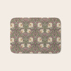 William Morris Vintage Pimpernel Aubergine Olive Bath Mat Gallery Image 1