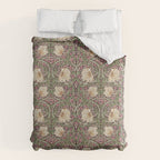 William Morris Vintage Pimpernel Aubergine Olive Duvet Cover Gallery Image 6