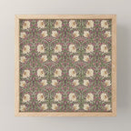 William Morris Vintage Pimpernel Aubergine Olive Mini Art Print Gallery Image 1