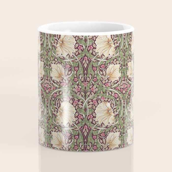 William Morris Vintage Pimpernel Aubergine Olive Coffee Mug Gallery Image 4