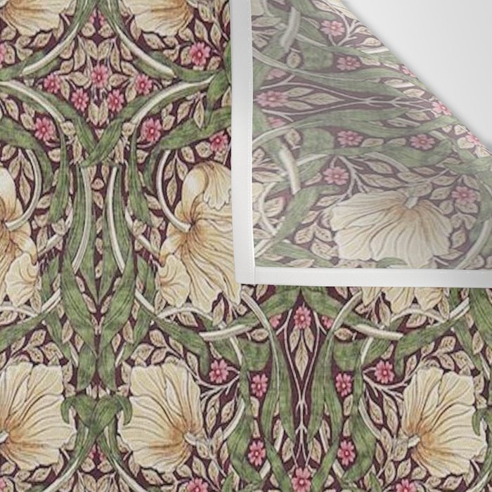 William Morris Vintage Pimpernel Aubergine Olive Wall Tapestry Gallery Image 3