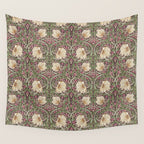 William Morris Vintage Pimpernel Aubergine Olive Wall Tapestry Gallery Image 4