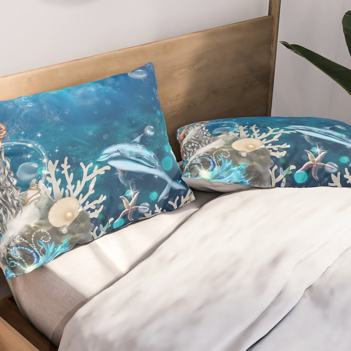 Enchanted Mermaid Sea Pillow Sham Gallery Image 2
