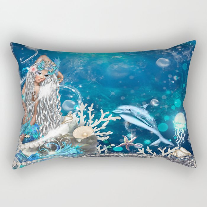 Enchanted Mermaid Sea Rectangular Pillow Gallery Image 2
