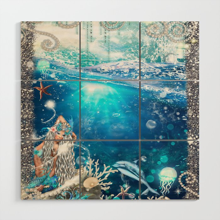 Enchanted Mermaid Sea Wood Wall Art Gallery Image 1