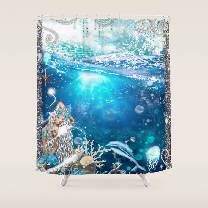 Enchanted Mermaid Sea Shower Curtain Gallery Image 1