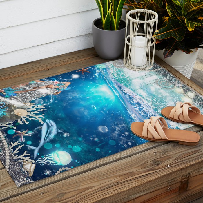 Enchanted Mermaid Sea Outdoor Rug Gallery Image 2