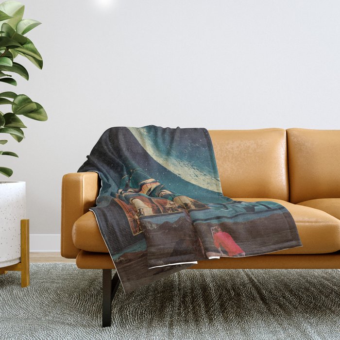 a Postcard from year 2346 Throw Blanket Gallery Image 1