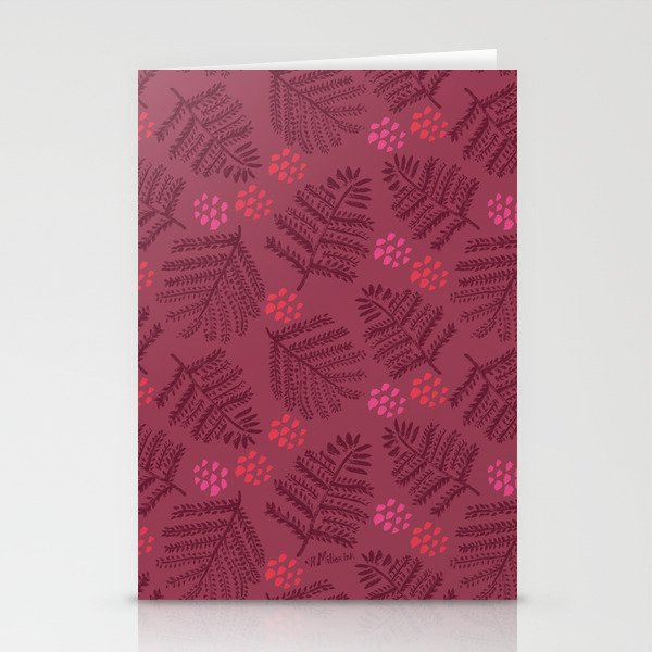 Winter & Woodsy Pine Trees in Ruby Red Stationery Card Gallery Image 2