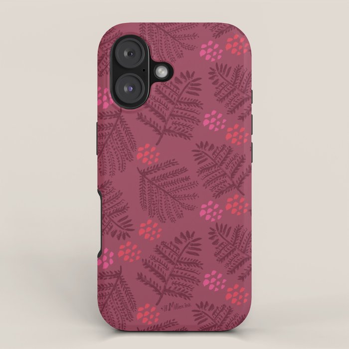 Winter & Woodsy Pine Trees in Ruby Red iPhone Case Gallery Image 1