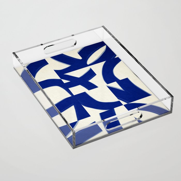 Abstract blue pattern Acrylic Tray Gallery Image 1
