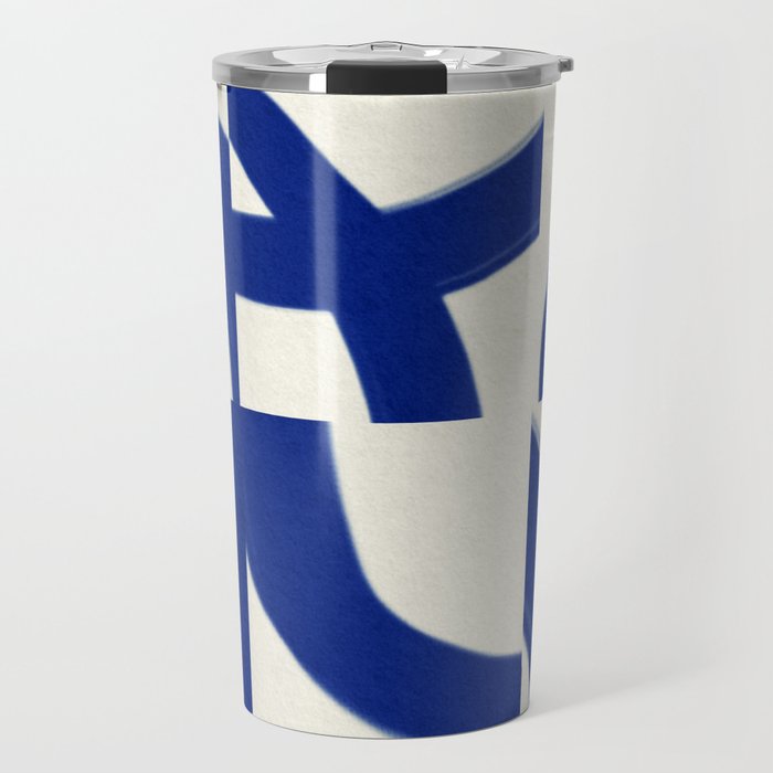 Abstract blue pattern Travel Mug Gallery Image 1