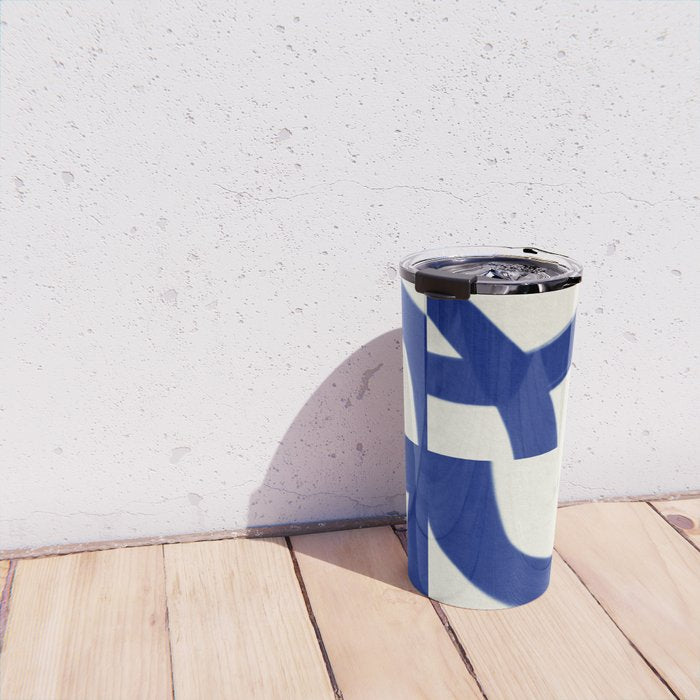 Abstract blue pattern Travel Mug Gallery Image 4