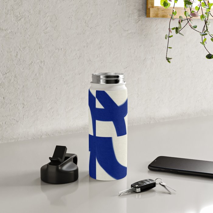Abstract blue pattern Water Bottle Gallery Image 4