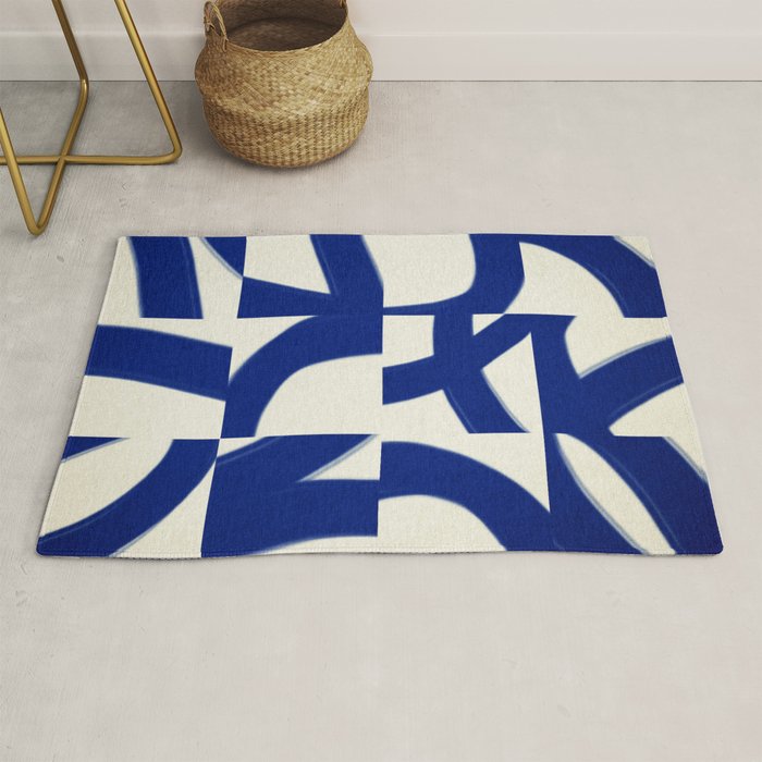 Abstract blue pattern Rug Gallery Image 1