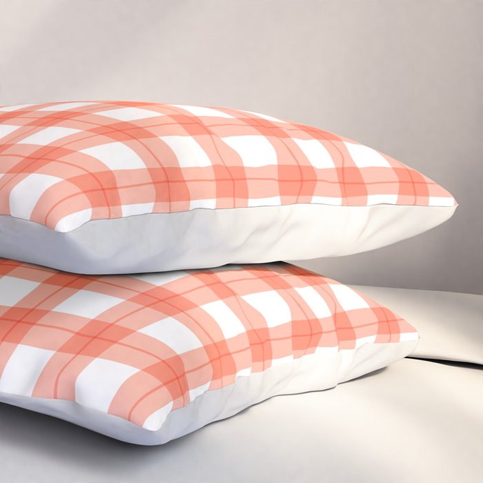 Red geometric plaid gingham pattern Pillow Sham Gallery Image 3