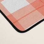Red geometric plaid gingham pattern Desk Mat Gallery Image 4