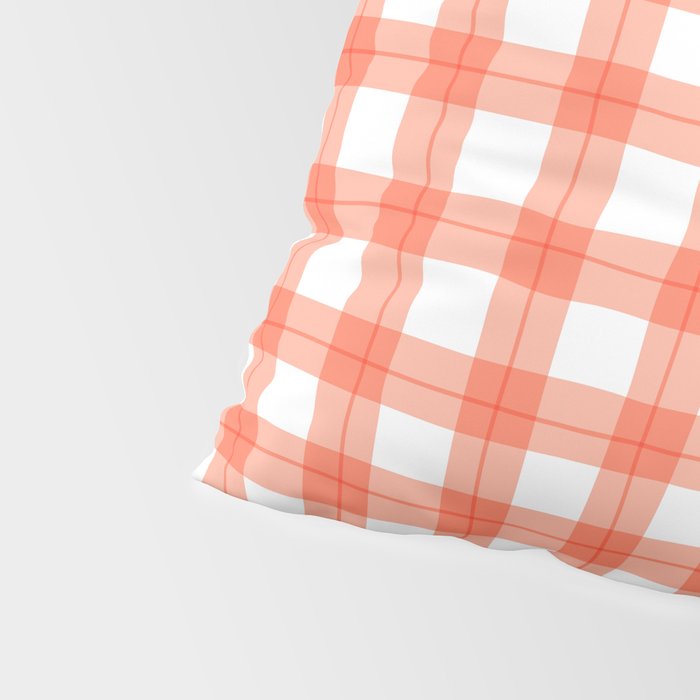 Red geometric plaid gingham pattern Pillow Sham Gallery Image 4