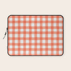 Red geometric plaid gingham pattern Laptop Sleeve Gallery Image 1