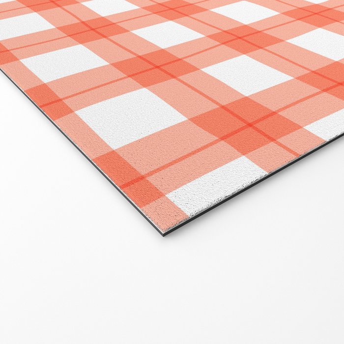 Red geometric plaid gingham pattern Welcome Mat Gallery Image 2