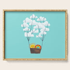 Hot cloud balloon - sun and rainbow Serving Tray Gallery Image 1