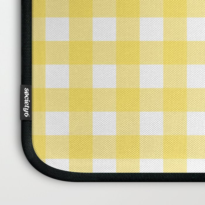 Yellow gingham pattern Laptop Sleeve Gallery Image 3