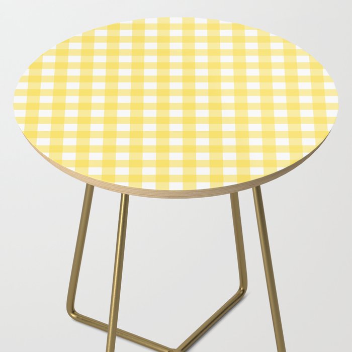 Yellow gingham pattern Side Table Gallery Image 2