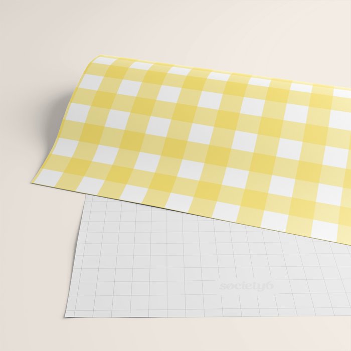 Yellow gingham pattern Wrapping Paper Gallery Image 2