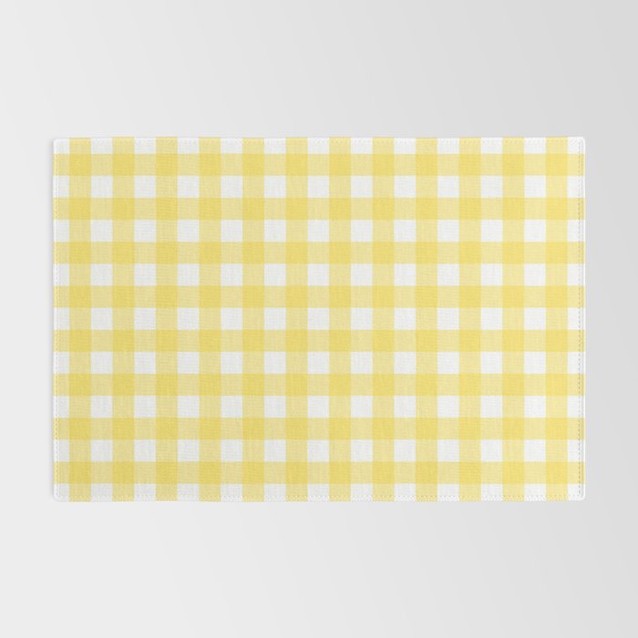 Yellow gingham pattern Rug Gallery Image 2