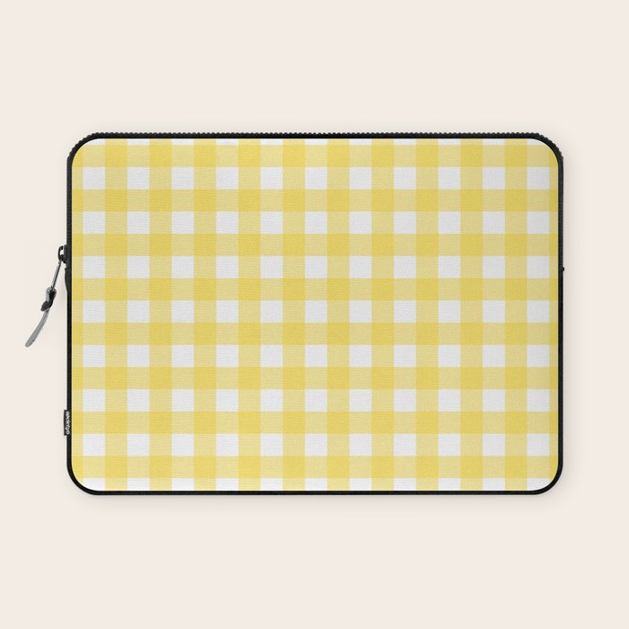Yellow gingham pattern Laptop Sleeve Gallery Image 1