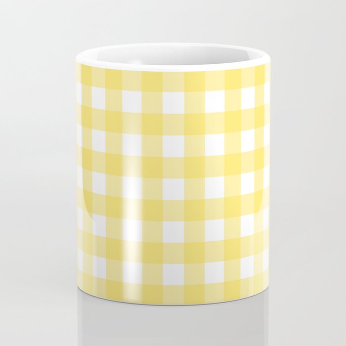 Yellow gingham pattern Coffee Mug Gallery Image 4