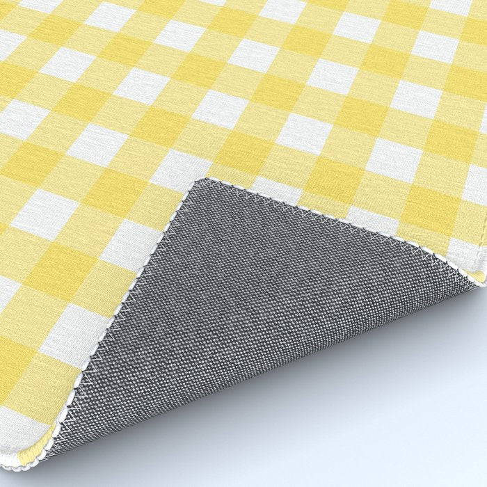 Yellow gingham pattern Rug Gallery Image 4