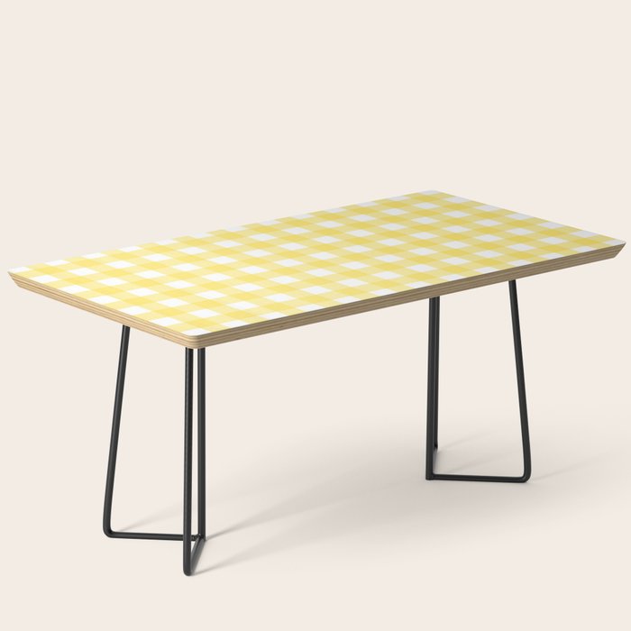 Yellow gingham pattern Coffee Table Gallery Image 1