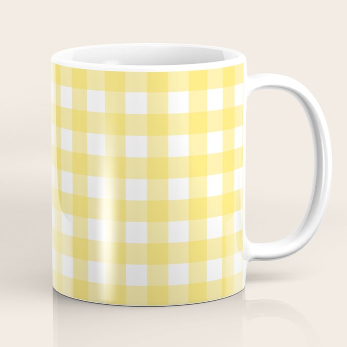 Yellow gingham pattern Coffee Mug Gallery Image 1