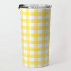 Yellow gingham pattern Travel Mug Gallery Image 3