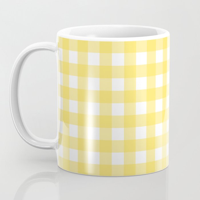 Yellow gingham pattern Coffee Mug Gallery Image 3