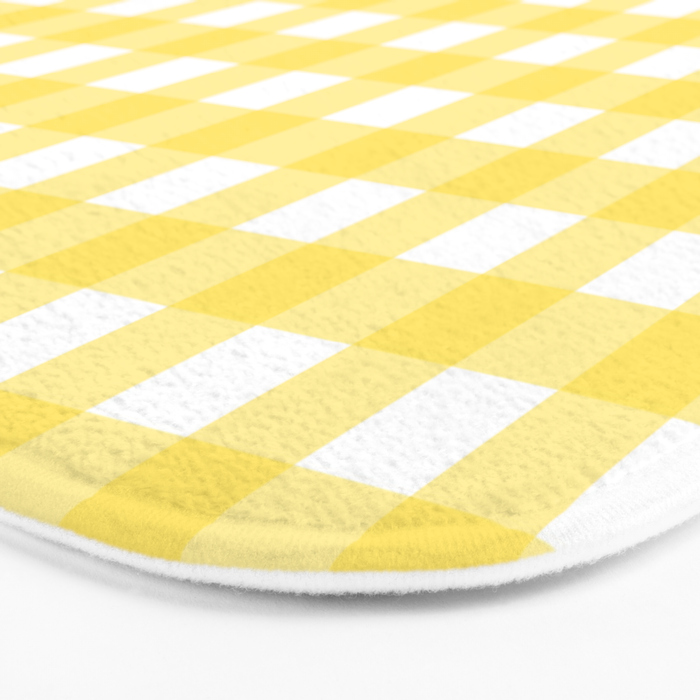 Yellow gingham pattern Bath Mat Gallery Image 3