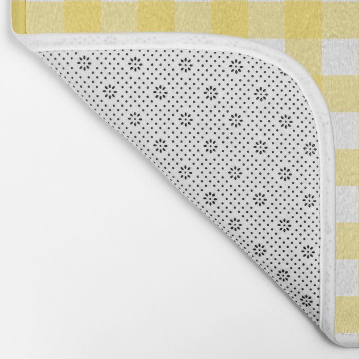 Yellow gingham pattern Bath Mat Gallery Image 2