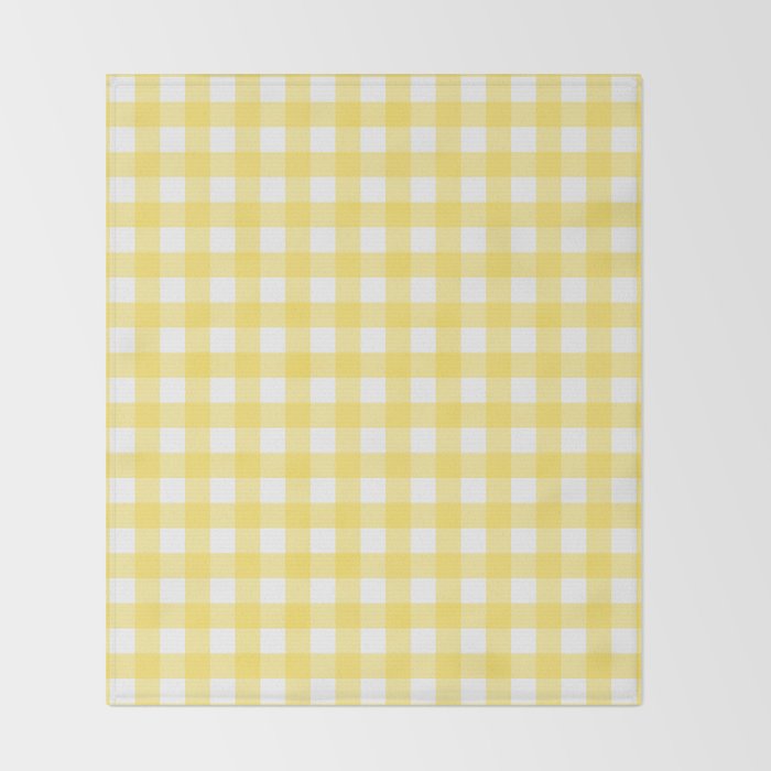 Yellow gingham pattern Throw Blanket Gallery Image 2