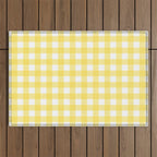 Yellow gingham pattern Outdoor Rug Gallery Image 1