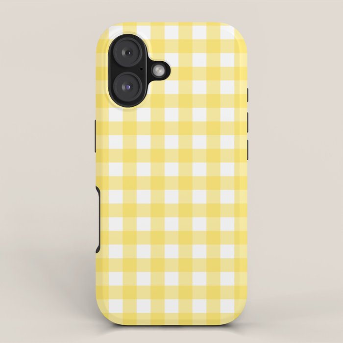 Yellow gingham pattern iPhone Case Gallery Image 1