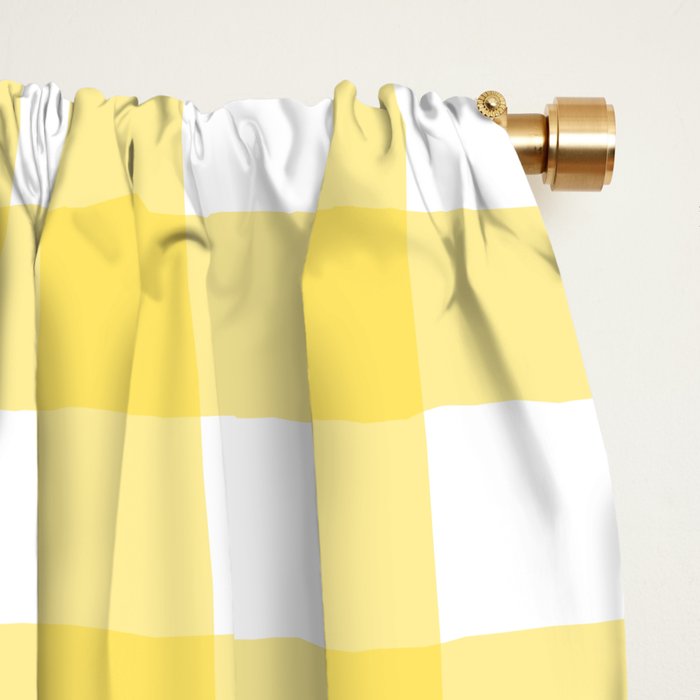 Yellow gingham pattern Window Curtain Gallery Image 2