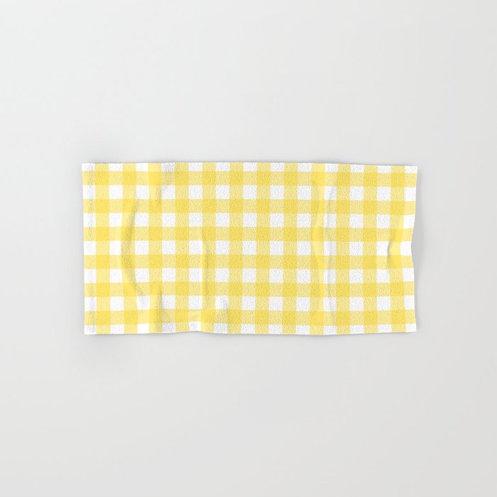 Yellow gingham pattern Bath Towel Gallery Image 1