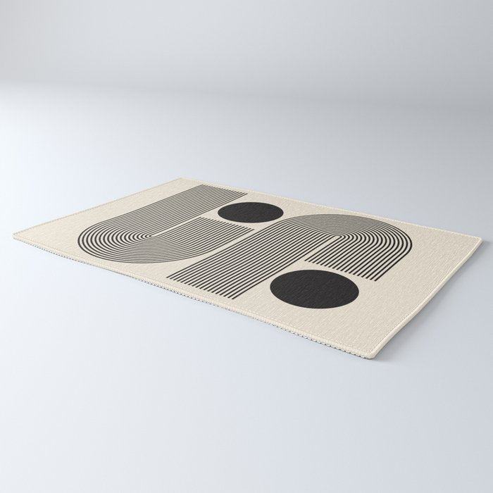 Abstraction_BLACK_LINE_DOT_POP_ART_Minimalism_004D Rug Gallery Image 3