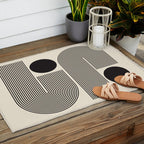 Abstraction_BLACK_LINE_DOT_POP_ART_Minimalism_004D Outdoor Rug Gallery Image 2