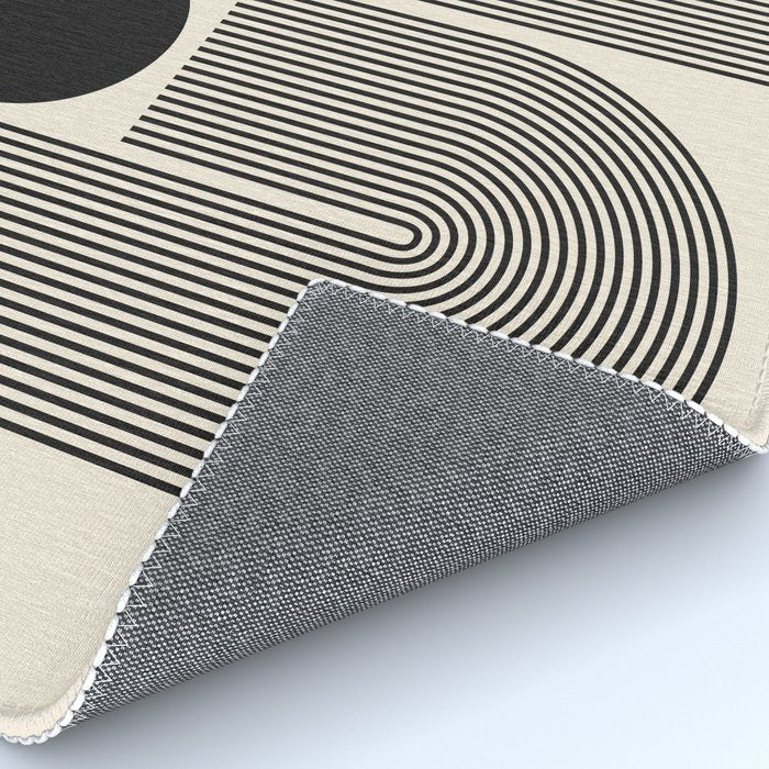 Abstraction_BLACK_LINE_DOT_POP_ART_Minimalism_004D Rug Gallery Image 4