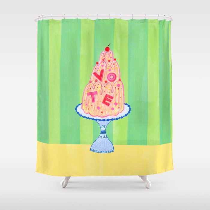 Mold the Future & Vote in Lime Green Shower Curtain Gallery Image 1